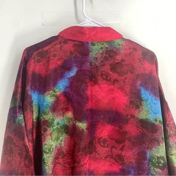 Contessa Di Roma Size 2X T-Rex Multicolor S/S Open Front Sash Tie Robe - Picture 4 of 9